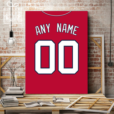 Washington Jersey Custom Canvas Print Wall Art for Boy Girl Men Women Baseball Personalized Canvas Art